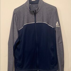 Adidas Gray and Blue full zip sweater